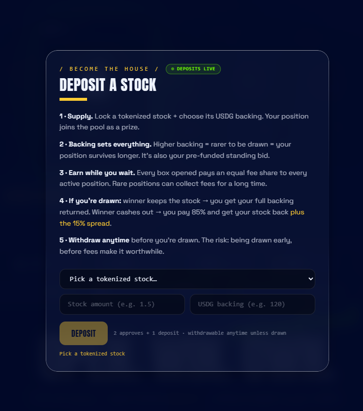trueworldassets's tweet photo. We solved the deposit issue!

You can now deposit into True World Assets.

Buy a tokenized stock, automatically pair it with USDG, and add the position to our pool.

As a depositor, you’ll earn $TWA rewards while helping grow the liquidity and inventory powering the entire ecosystem.

Deposit. Earn. Build the pool.

https://t.co/dXyImEYjxs