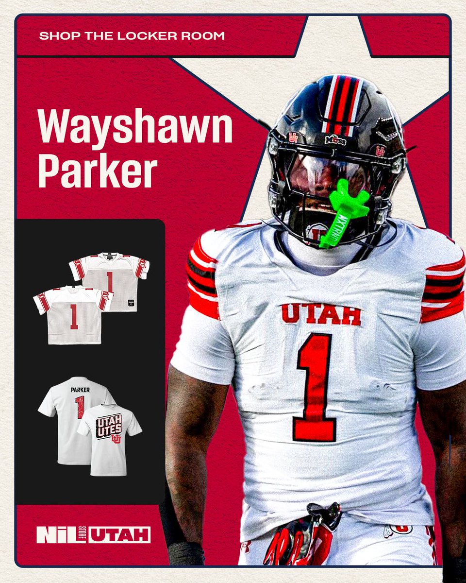 UtahNILStore's tweet photo. Nothing hits like fresh Utes gear. ❤️🤍
Support @WayshawnParker and shop his official Locker Room collection today!
#wayshawnparker #utahfootball https://t.co/dUArHRBFUP
