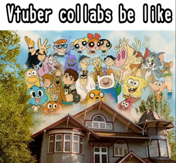 Avadomivtuber's tweet photo. Every VTuber collab has that one chaotic group photo. 
Which character would 100% be you in this picture?
#vtuber #smallstreamer #ENgtuber #PBgtuber https://t.co/PYBdA1qAi0