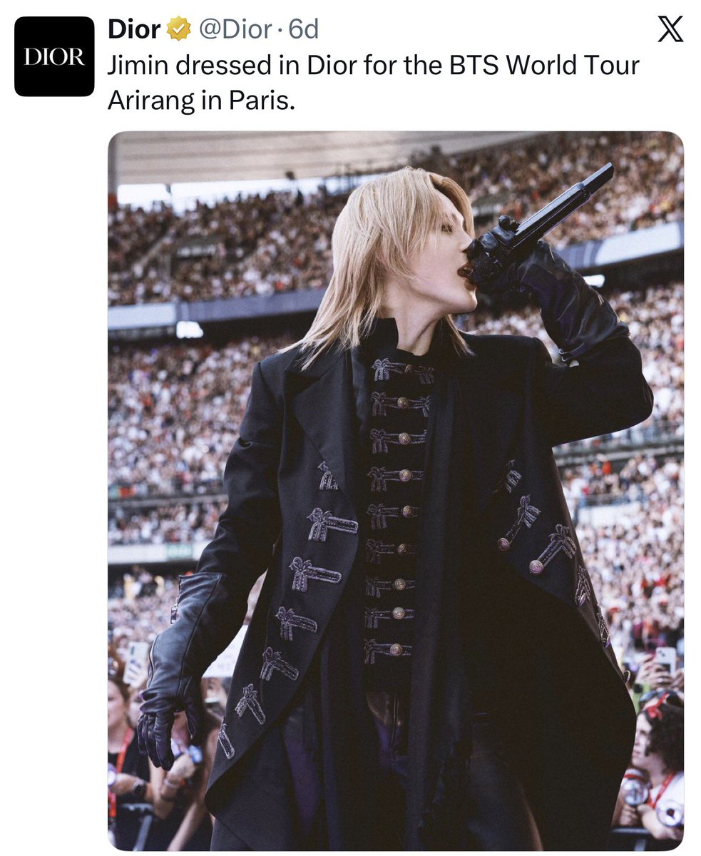 gigi_still_here's tweet photo. So, Dior is driving LVMH's fashion performance since Jonathan Anderson's debut. It's no surprise they keep posting about Jimin - the power of that duo is amazing👌

📌 https://t.co/z6BoX3iTkY https://t.co/mE5uTv34wd