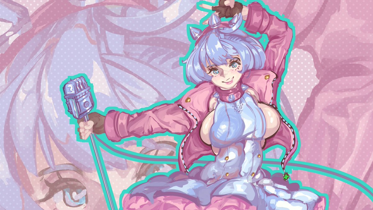 gl4ssdra's tweet photo. Elphelt valentine adapted to wallpaper size https://t.co/h3ZVR14rpV