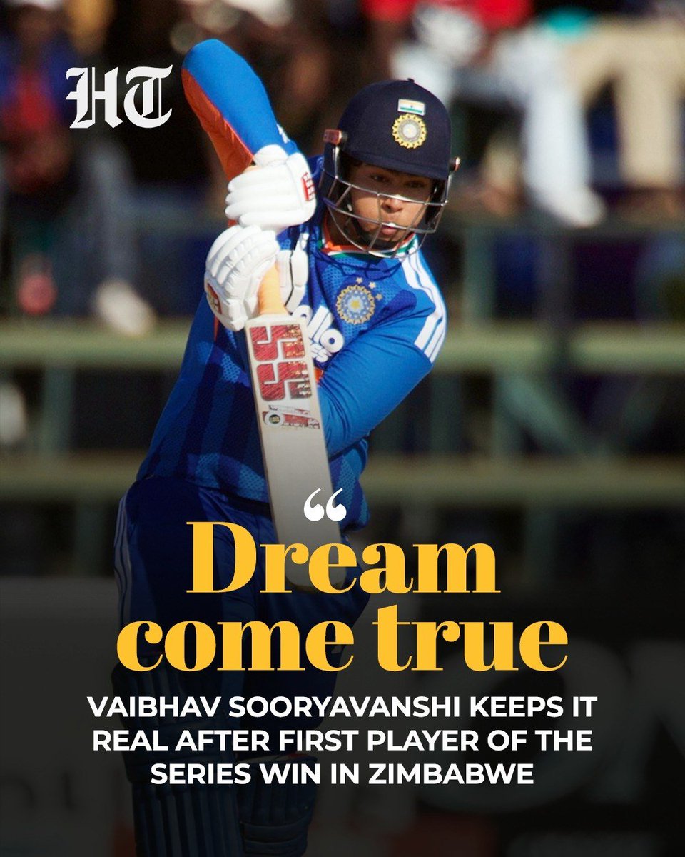 ashokmalik's tweet photo. #VaibhavSooryavanshi has truly arrived. The left-handed batter on Sunday won #PlayerOfTheMatch and #PlayerOfTheSeries accolades for first time for India. He returned with an 81-run knock, and this innings set up win for visitors, helping #ShreyasIyer>> https://t.co/r3NQ46GnzW https://t.co/7ooQTlLRGm