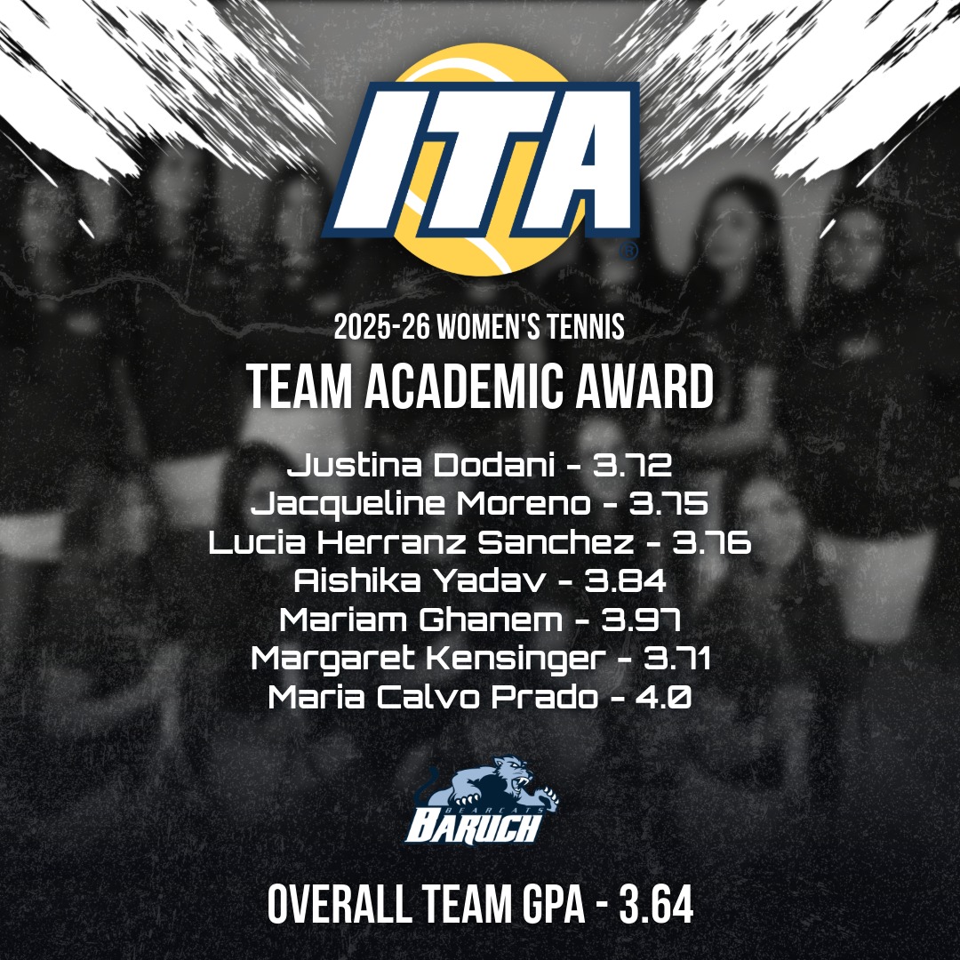 BaruchAthletics's tweet photo. Congratulations to our 14 tennis players on recently being named ITA Scholar-Athletes, finishing with a minimum GPA of 3.50. Both teams were also ITA All-Academic Team selections (women 3.64 GPA; men 3.40 GPA).
Great job, Bearcats! #BaruchTennis πΎ https://t.co/gHDdWtr3GG