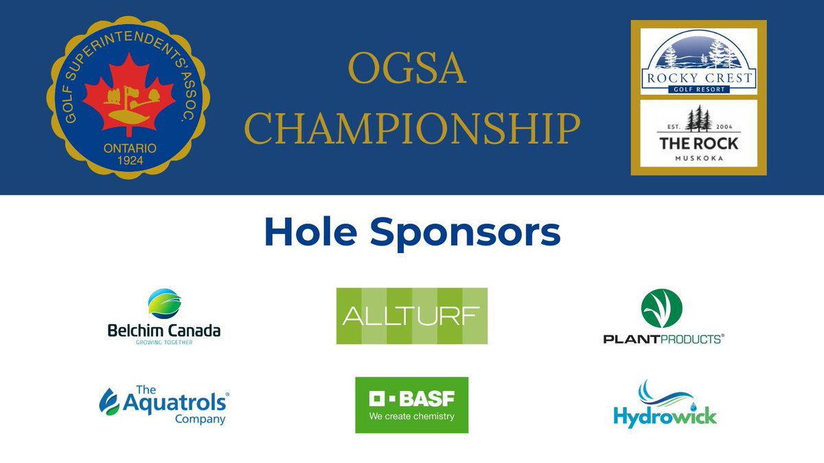 OntarioGSA's tweet photo. Big shoutout to the 2026 OGSA Championship's HOLE SPONSORS! We still have some sponsorship opportunities available - contact the office for more info and to sponsor! 
Haven't registered to play yet? Follow the link and register your team today: https://t.co/IwhEaByWBL https://t.co/lSAlTGXUuc