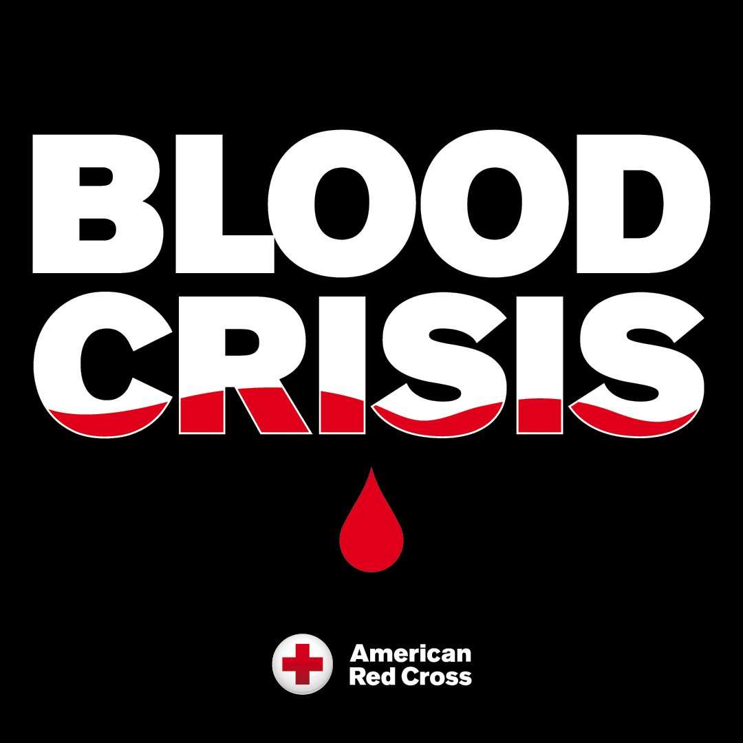 RedCrossMA's tweet photo. For only the 2nd time in its history, the Red Cross has declared a national blood crisis. Patients may already be impacted. Blood donations have fallen to a 4-year summer low. Donors, especially those with type O blood, are needed ASAP to help save lives: https://t.co/W0Mko1eSQb https://t.co/wTaPfGYmkR