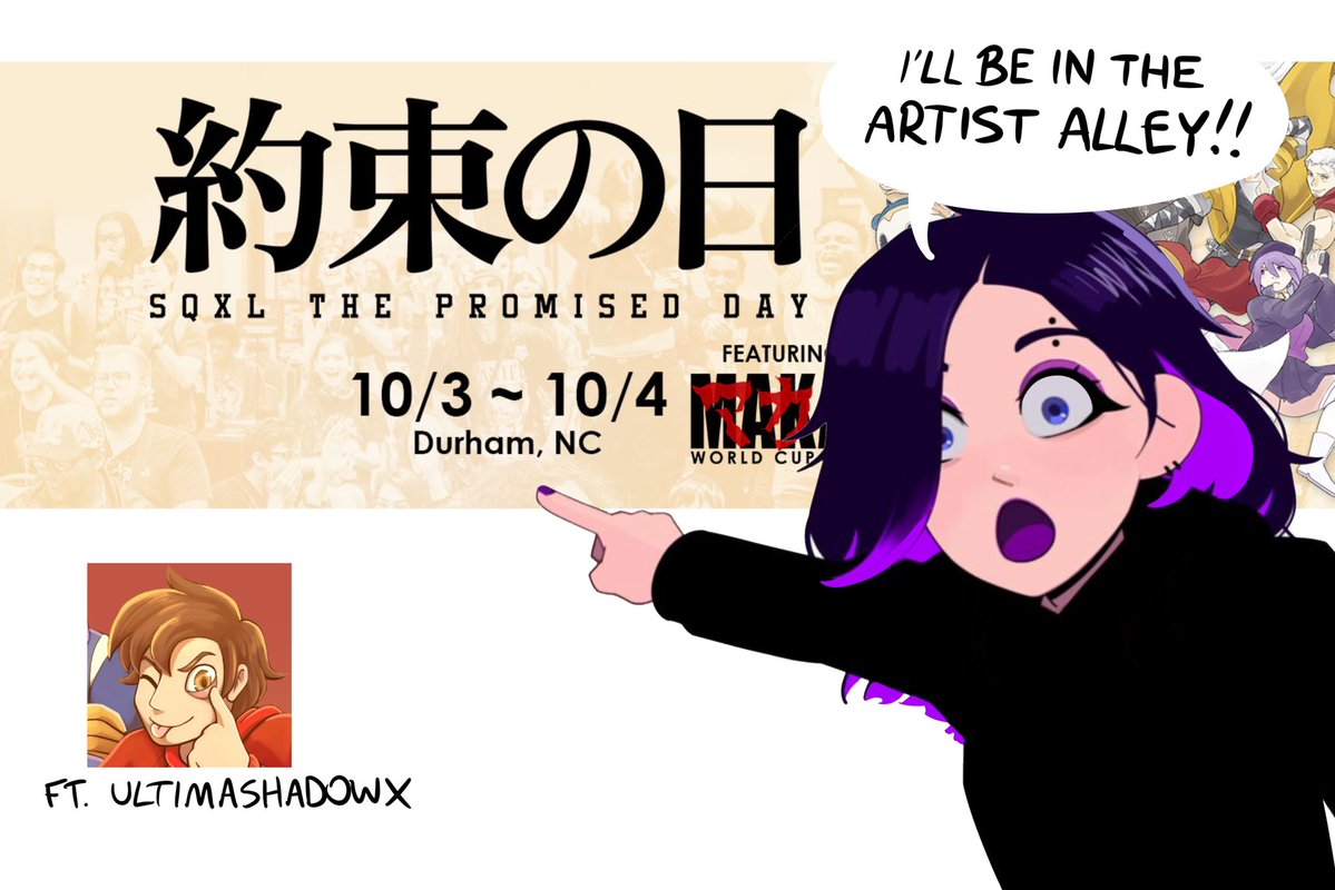 WysteriaGrove's tweet photo. 🚨ANNOUNCEMENT! 🚨
this coming october i’ll be boothing for the first time at @SQbyNCFGC !! my good friend @UltimaShadowX has also agreed to help set everything up! this is a dream come true for me so i hope to see lots of you there!! :) https://t.co/OC0MR5tS1g