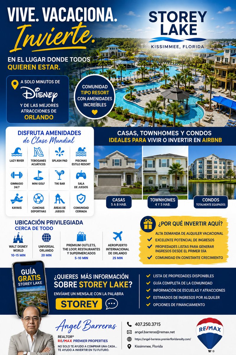 BarrerasRealtor's tweet photo. 🏡✨ ¿Te imaginas vivir o invertir a solo minutos de Disney?

¡Bienvenido a Storey Lake, una de las comunidades más exclusivas y buscadas de Kissimmee, Florida!

🌴 Disfruta un estilo de vida tipo resort todos los días:

💦 https://t.co/mhW0L6TuMm