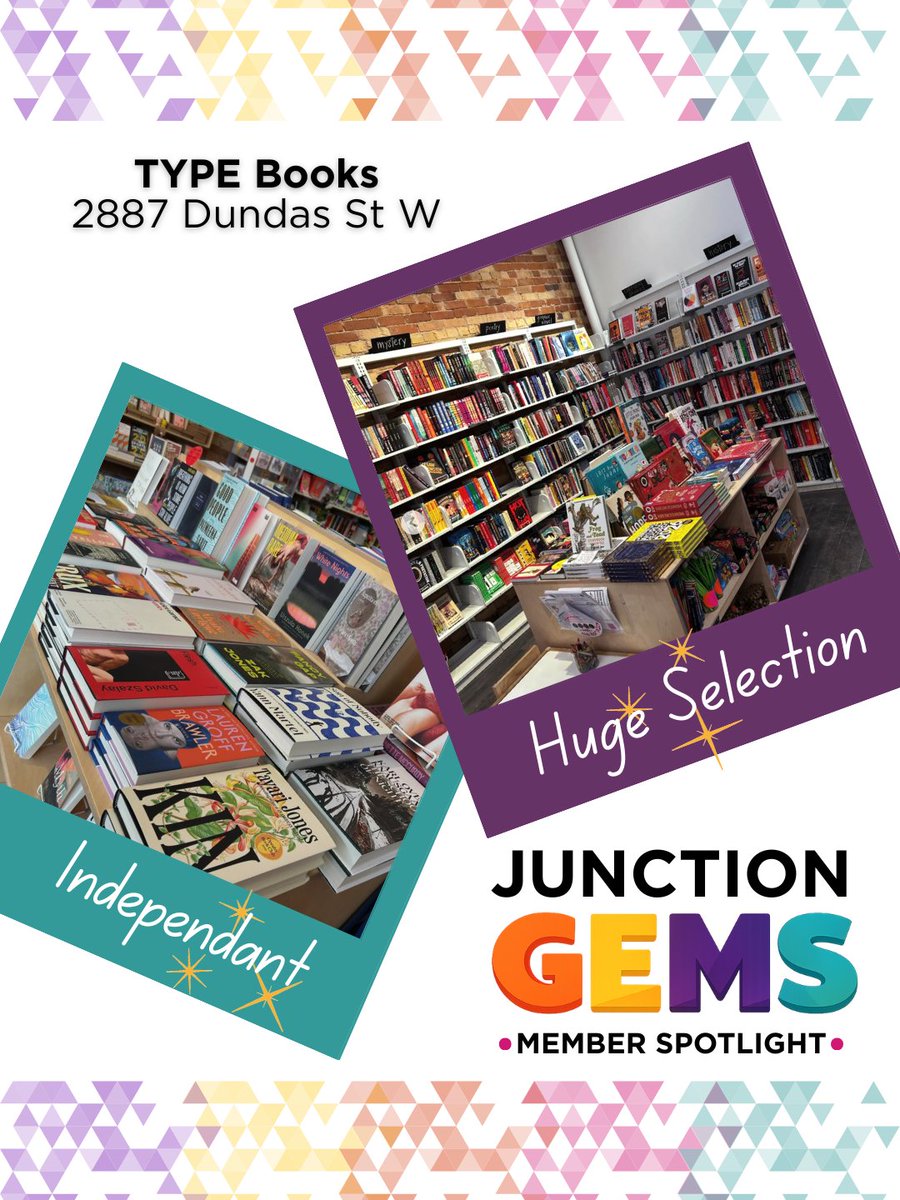 TorontoJunction's tweet photo. ✨ JUNCTION GEM: TYPE BOOKS ✨
📍 2887 Dundas St W
📞 416-761-9973
Open seven days a week.
#JunctionGEM #MemberSpotlight #JunctionTO #TYPEBooks #TorontoBookstores #IndependentBookstore #ShopLocal #ShopTheJunction https://t.co/BDDciQaR1N