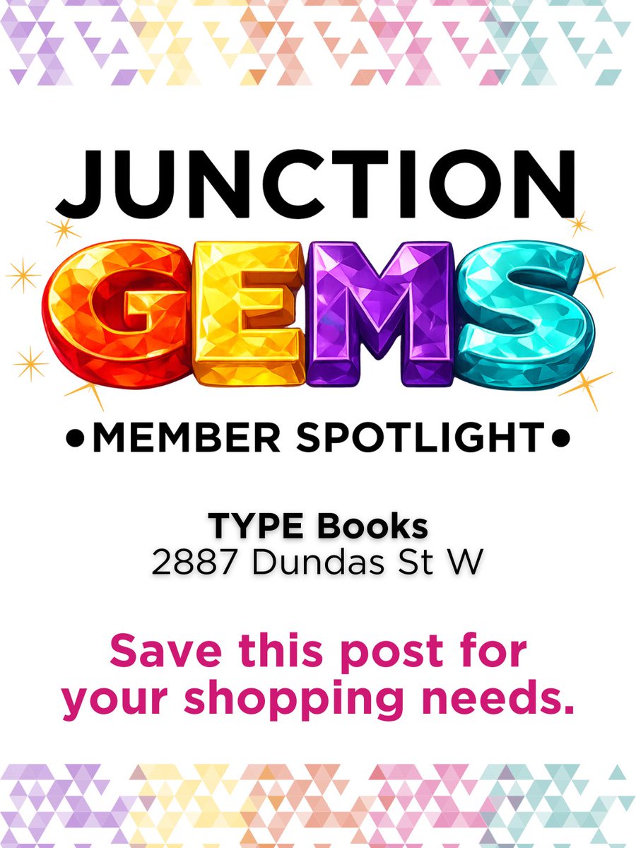 TorontoJunction's tweet photo. ✨ JUNCTION GEM: TYPE BOOKS ✨
📍 2887 Dundas St W
📞 416-761-9973
Open seven days a week.
#JunctionGEM #MemberSpotlight #JunctionTO #TYPEBooks #TorontoBookstores #IndependentBookstore #ShopLocal #ShopTheJunction https://t.co/BDDciQaR1N