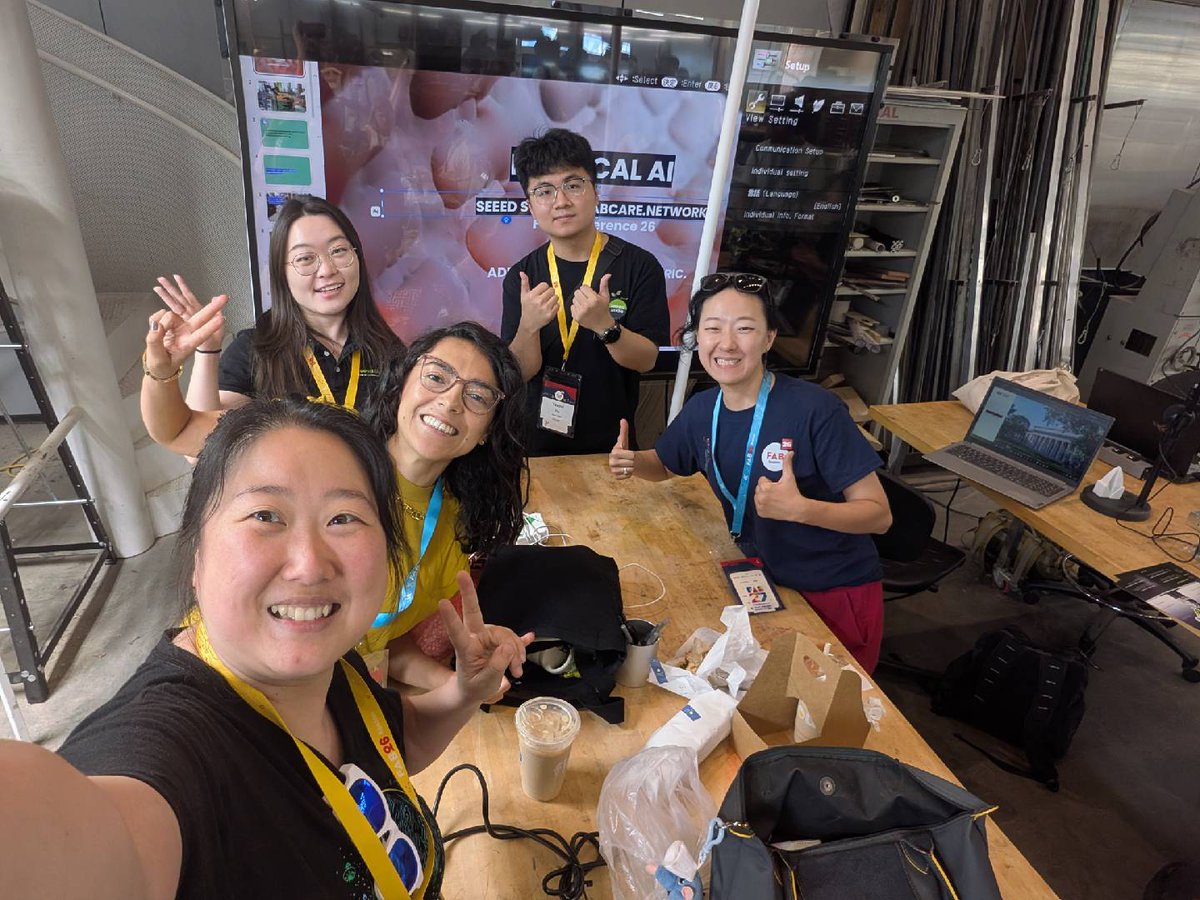 seeedstudio's tweet photo. Day 1 at #Fab26 Boston was a blast! 💥🤖
30+ makers, researchers & developers joined our first MIT workshop to get hands-on with Seeed #reBot Arm.
We explored assistive #robotics — calibrating the arm, collecting data, and training robot behaviors with SenseCraft Robotics platform, our low-code platform for robot learning workflows.
It worked! 🎉 More data → smarter robots.
🚀 Next: Fab26 Boston Workshop 2 | July 31
🎵 Musical creation & DJ performance with reBot Arm
📍 Fab Hub Kendall
https://t.co/bjW6LyAeRR