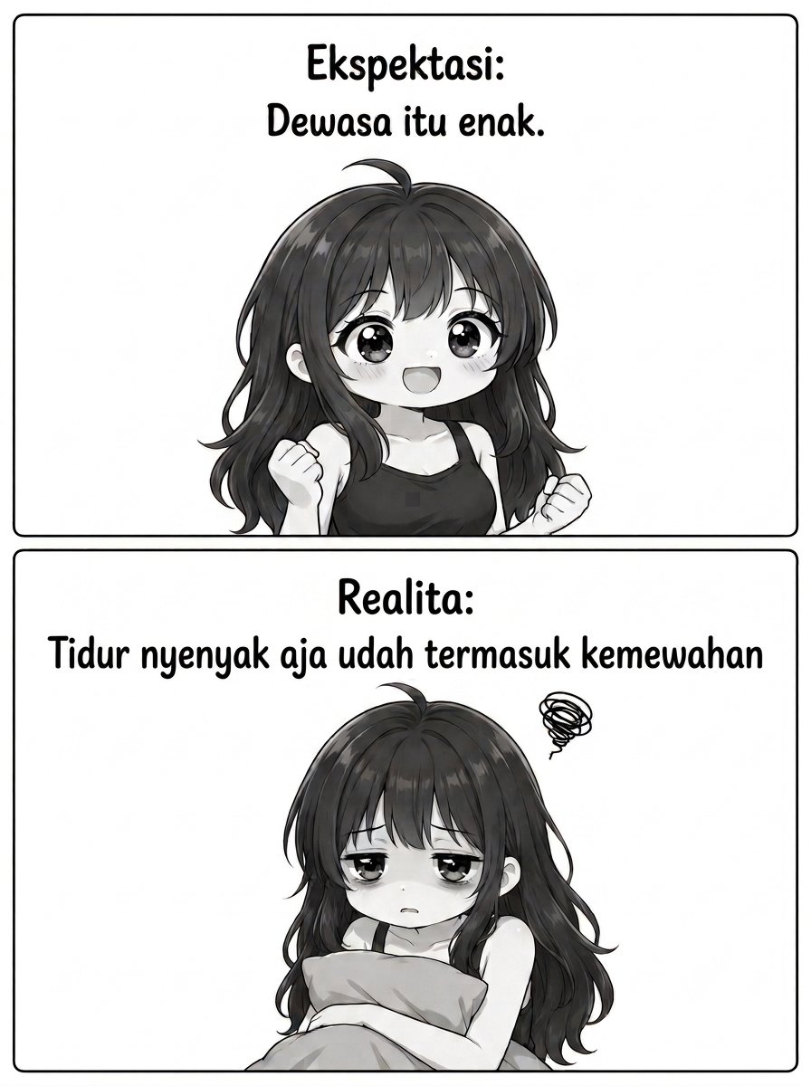 allina_00's tweet photo. Dulu pengen cepat dewasa. Sekarang pengen cepat tidur. 😴 https://t.co/lRm87Odzls
