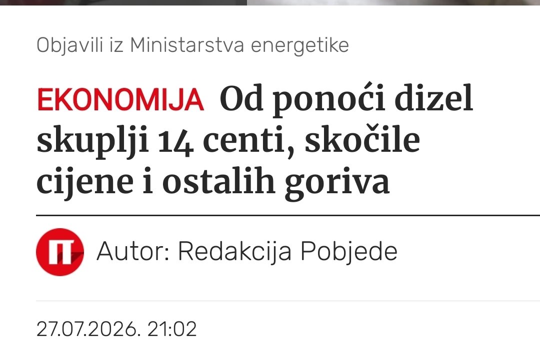 nekboa's tweet photo. Dragi građani,

Vlada vam je dala cijelih 180minuta da odletite do pumpe i probate uštediti 14centi po litru goriva! https://t.co/cXzkGxG0sV