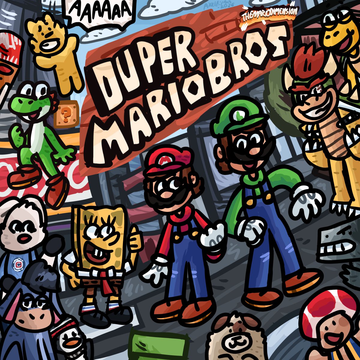 axelfilms22's tweet photo. mi fanart de duper mario bros :D
esta serie marcó mi infancia wey :"0
@DMBoutofcontext
#themariodimension #supermariobros
#supermario #mariobros #mariofanart #mariobrosfanart #bowser #legobob #bobesponja #toad #luigi #luigifanart #nostalgia
#oldinternet #digitalart #fanart https://t.co/DGPWRcnTDg