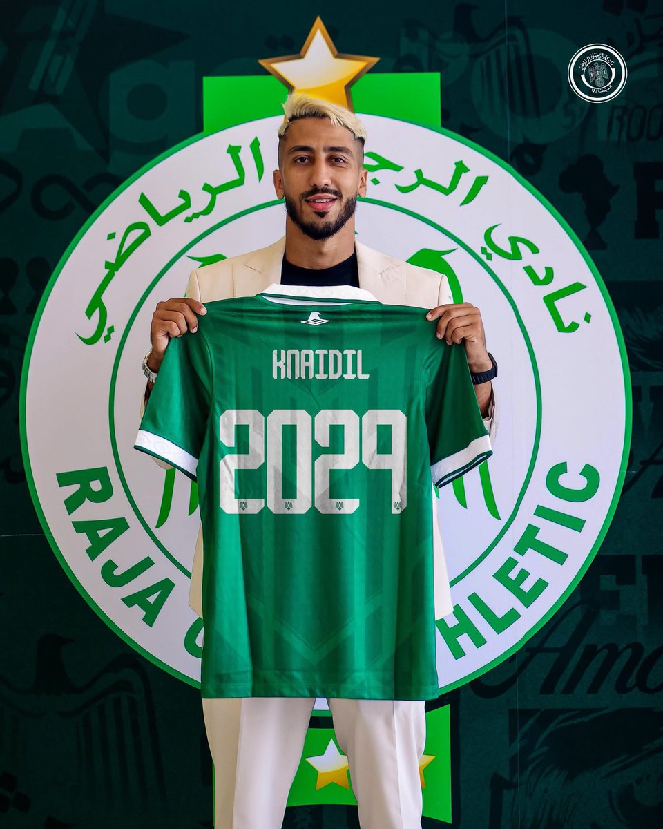 MickyJnr__'s tweet photo. 🚨 𝐎𝐅𝐅𝐈𝐂𝐈𝐀𝐋:
Raja Club Athletic have completed the signing of Chemseddine Knaidil.
The defender has signed a long-term contract with the Moroccan giants, keeping him at the club until 2029. 🟢
#DimaRaja #AfricanFootball https://t.co/4x8pk6poNq