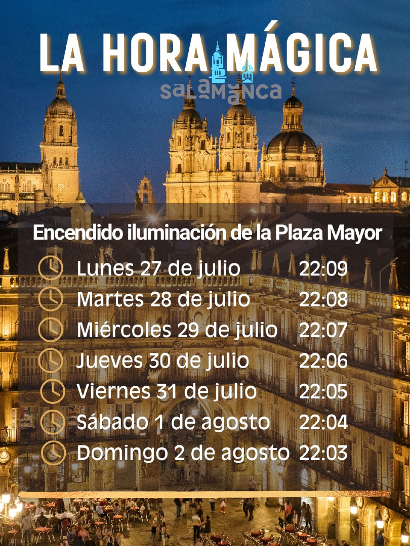 tdsalamanca's tweet photo. Ven a vivir el #InstanteMagicoSalamanca. ¿A quién te llevarías a disfrutar de este momento único? 

¿El secreto mejor guardado de Salamanca que no aparece en las guías? Seguramente  🤫✨

Y, como no queremos que te lo pierdas, aquí tienes los horarios semanales https://t.co/AWsIlS4Rdj