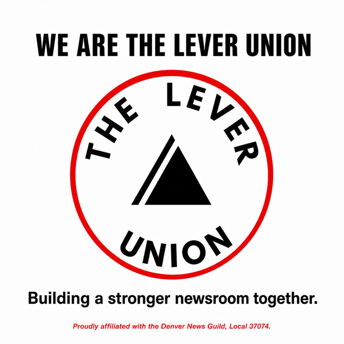 theleverunion's tweet photo. We are The Lever Union.

We believe the people who make independent journalism possible deserve a meaningful voice in their workplace. We’re at the bargaining table working toward a fair contract that supports The Lever’s staff, mission, and future.

@DenverGuild @newsguild https://t.co/QwQZtqDBbx