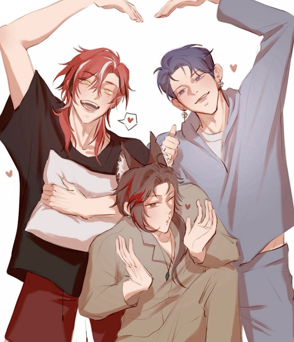 q_lmaooo's tweet photo. The very last ESD, missing you guys❤️🧡💜 
#EONITESD #SeFurDenSD #SelcaDay #CustomersAlwaysWithGin
#TerongersAlwaysWithMika
#CainmatesAlwaysWithHarris 
credit art: @/qinxiin https://t.co/ZZTyRpLEuh