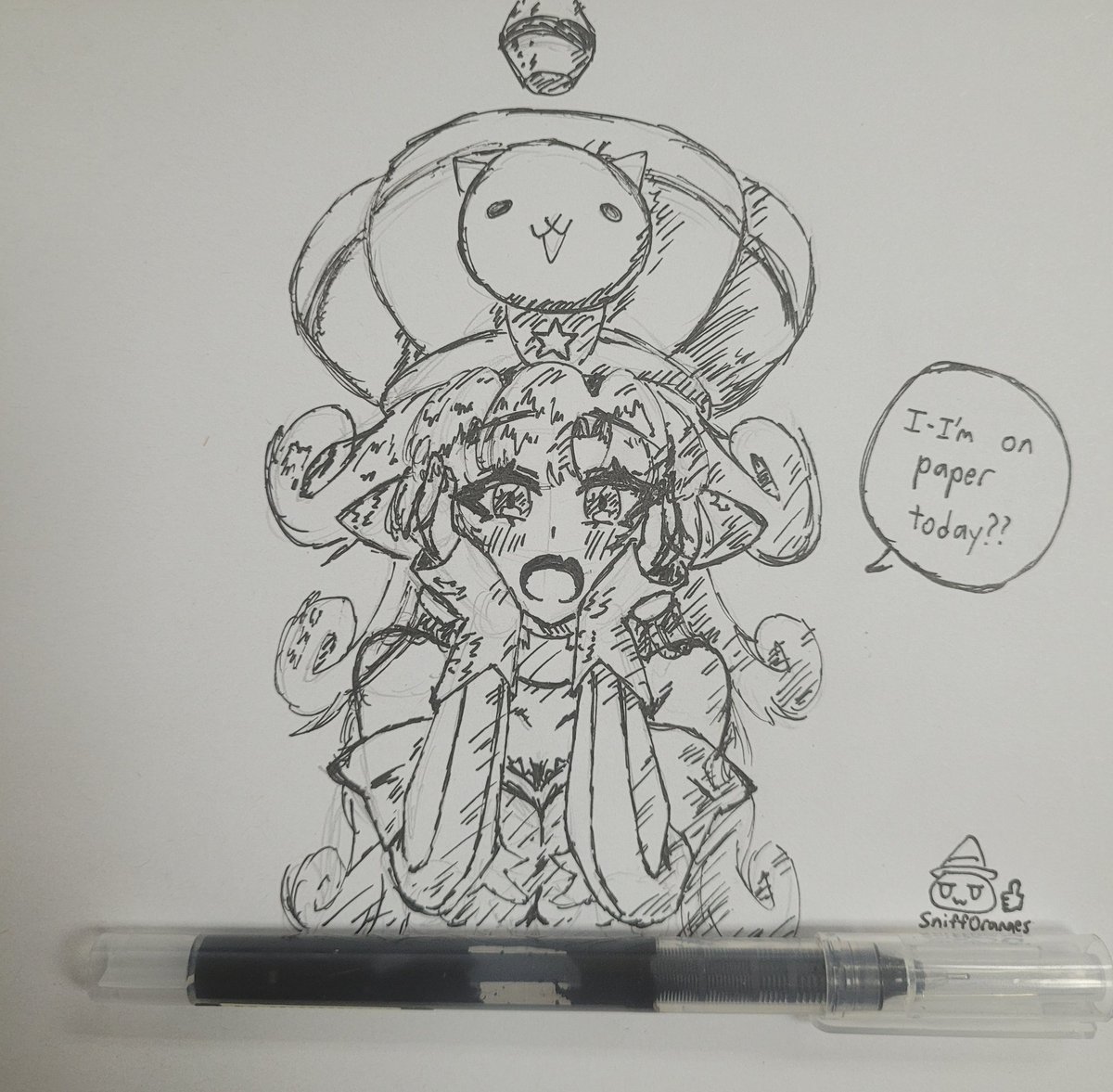 snifptf's tweet photo. Kai but she's on paper today (8/100)

#TheBattleCats #にゃんこ大戦争 https://t.co/EQ1ao8qAhO