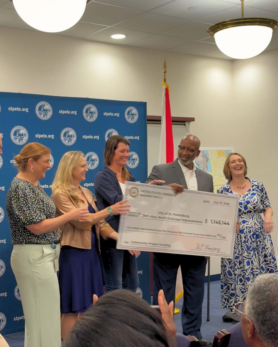 LindsayCrossFL's tweet photo. Thank you to @USRepKCastor and our community advocates! It’s great to see more than $2 million for critical flood mitigation projects through the FY26 FEMA Pre-Disaster Mitigation Community Project Funding program.
#ResilientFlorida #FloodMitigation #StPete #Pinellas https://t.co/eNoq5DJw9x