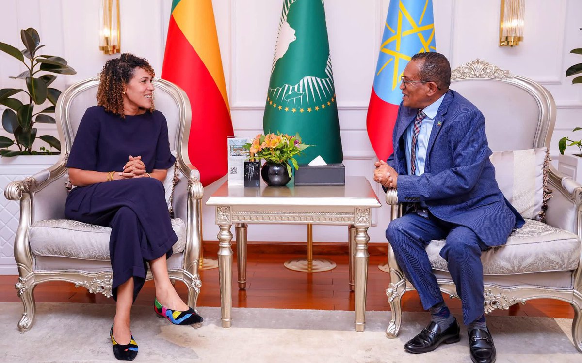 MFAEthiopia's tweet photo. The Foreign Ministers of the Republic of Seychelles, Central African Republic, the Federal Republic of Somalia, and the Republic of Benin, Barry Faure, Sylvie Baïpo-Temon, Abdisalam Abdi Ali and Corinne Amori Brunet, respectively, arrived in Addis Ababa this evening to participate in the 49th Ordinary Session of the Executive Council of the African Union.

Upon arrival at Bole International Airport, the Ministers were warmly received by the Chief of State Protocol at the Ministry of Foreign Affairs, Melaku Bedada.

The 49th Ordinary Session of the Executive Council of the African Union will be held from July 28-29, 2026 under the theme “Assuring Sustainable Water Availability and Safe Sanitation Systems to Achieve the Goals of Agenda 2063.”