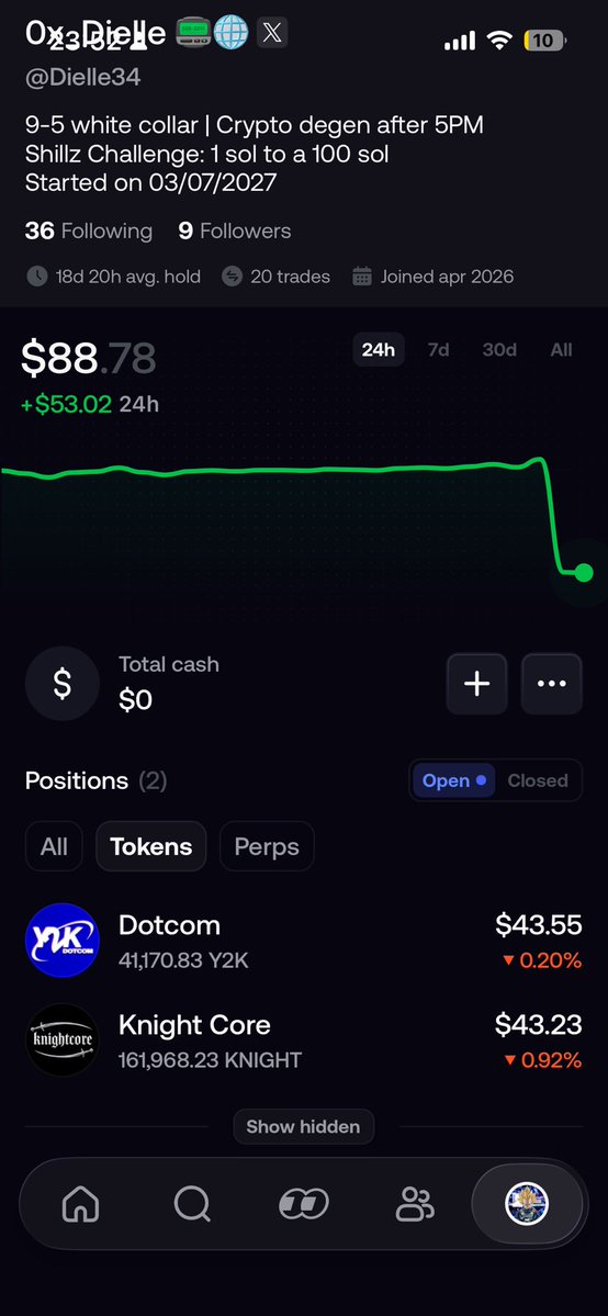 Dielle34's tweet photo. Update on the Shillz challenge 🔥

The challenge just crossed $1,100. 🤯

Started with 1 SOL (~$89).

Three weeks later:

$1,101.15

No extra deposits from my side.

Just bagworking on @Shillz_Official and compounding every reward back into my conviction bags.

I haven’t been chasing new launches.
I haven’t been rotating every week.

I simply kept building the same conviction bags. 

solana:7voKerVHPvbXde3bEpyNcdodVEufq17tW6eZLUUkpump 📟🌐
solana:AzeNfRi7DX5HndH7dUgCxMD5sQPV7FPFH1cwDkoqpump ⚔️
Shillz ($USDC)🔥

100 SOL remains the target.

Still a long road ahead, but this has been one hell of a start. ⚔️