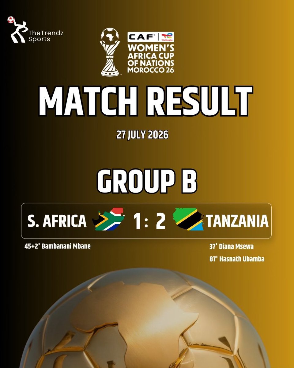 TheTrendzSports's tweet photo. Fulltime in Casablanca between South Africa and Tanzania https://t.co/Vmujwk3mQl