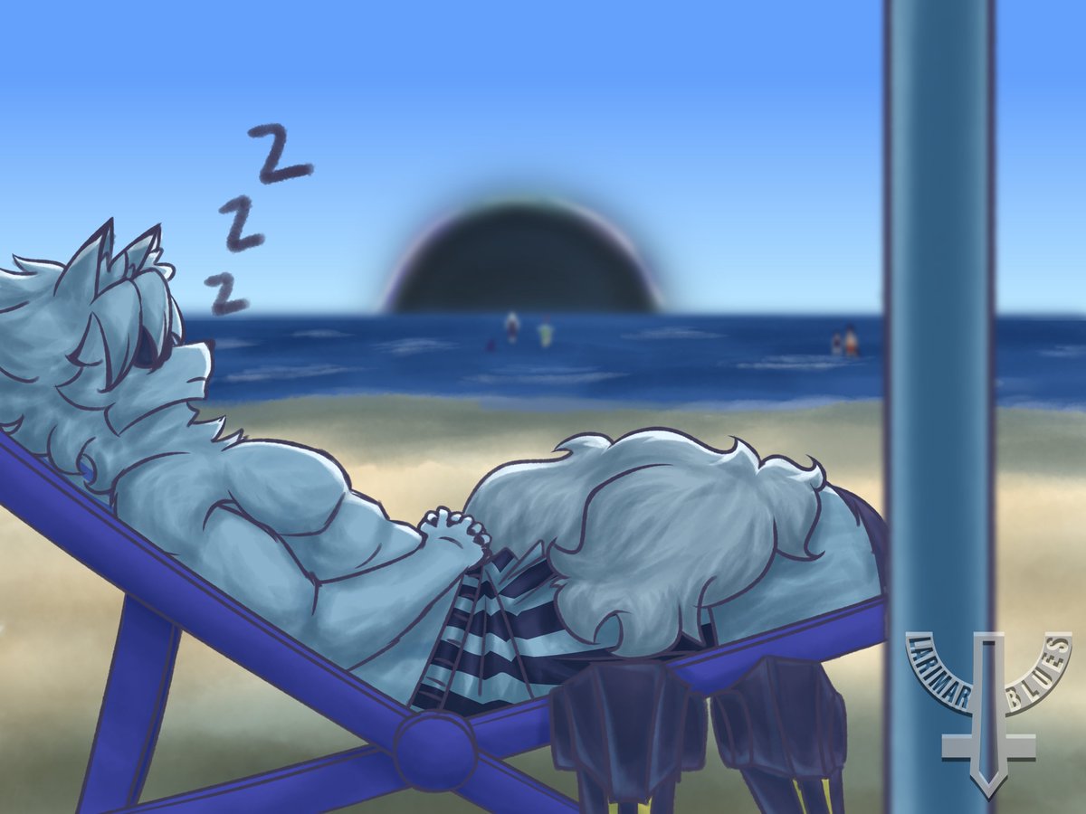 LarimarBlues's tweet photo. Lycaon spending some time at the beach with the rest of Victoria Housekeeping.
They seem to be having fun...he seems to have just dozed off.
x
#ZenlessZoneZero https://t.co/4wRZTRVGRK