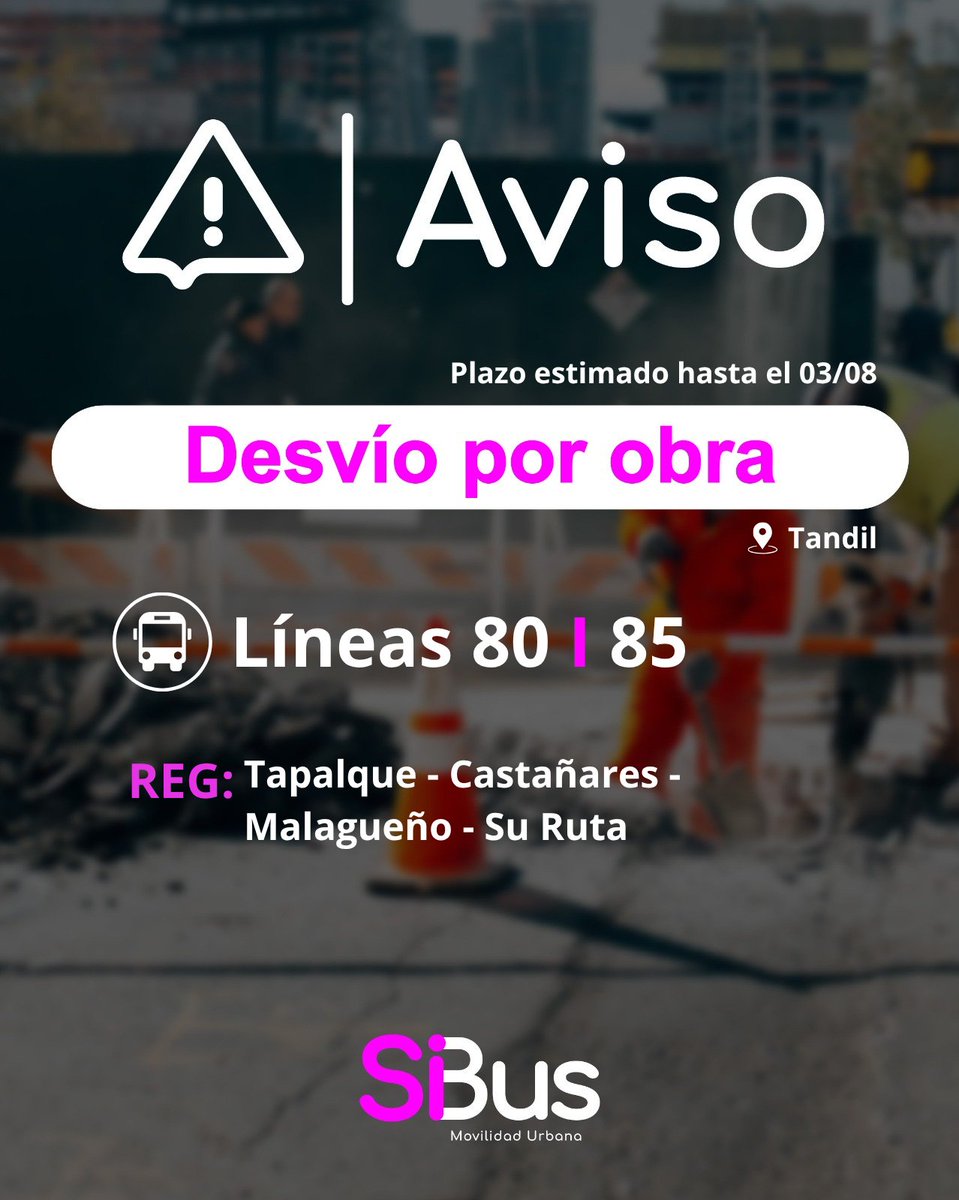 sibuscba's tweet photo. #InfodeServicio ℹ️
📷Desvíos vigentes por Obra
#TransporteUrbano #Cordoba https://t.co/VxkgxPcTd9