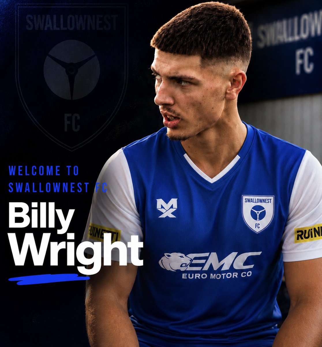 Swallownest_fc's tweet photo. Our final signing of the day… 🔵⚪️

Welcome to the Swall, Billy! 💙 https://t.co/OZN5tOCNtJ