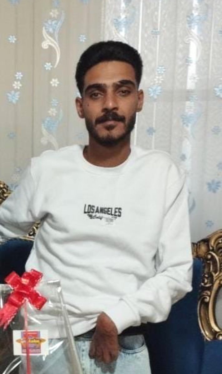 Immortalless's tweet photo. ⚠��� URGENT: Patriotic Iranian protester #AmirHosseinSafari, 27, has been transferred to solitary confinement for execution.

An orphan with a physical disability, he was sentenced to death after a sham trial based on a confession extracted under severe torture.

He could be hanged at any moment.