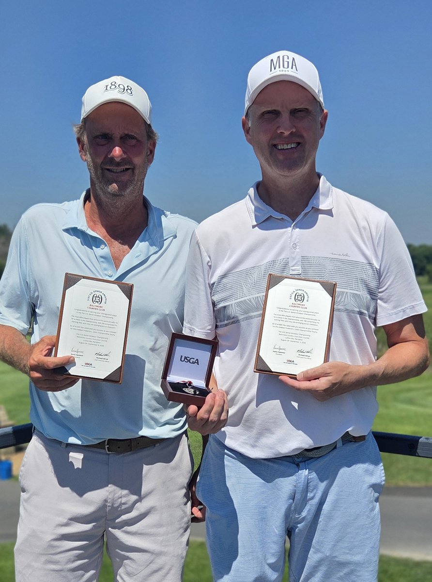 MNGolfAssn's tweet photo. John Brellenthin (left) and Joel B. Johnson both card even par 72 to earn co-medalist honors and a spot in the 2026 @USGA Sr. Amateur @BCC1898Golf Aug. 29-Sept. 3. Brellenthin will make his second straight appearance at the championship, while Johnson qualifies for his first. https://t.co/6oe0tATIur