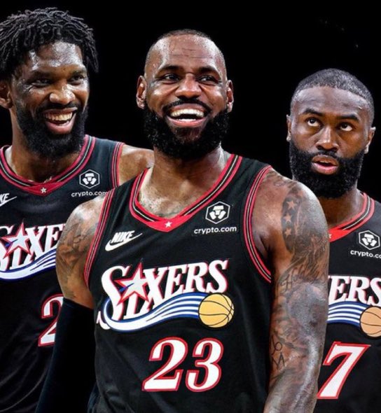 Fullcourtpass's tweet photo. The 76ers are expected to play LeBron James “a good amount” at the PG position to be the primary initiator and playmaker for Joel Embiid, Tyrese Maxey, and Jaylen Brown, per @ShamsCharania

(h/t @APH00PS) https://t.co/EmhHhlLcFt