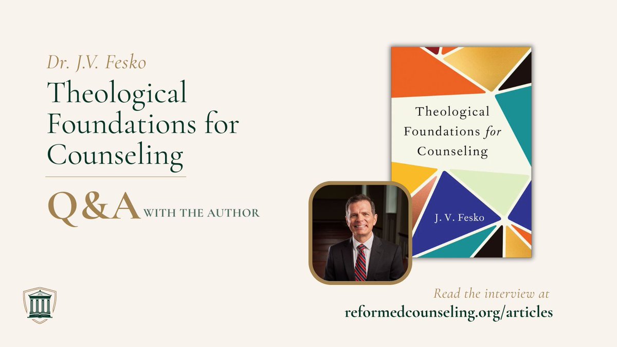 ReformedBC's tweet photo. We had the privilege of talking with Dr. J.V. Fesko (@jvfesko) about his newest book, Theological Foundations for Counseling (@BakerAcademic). Dr. Fesko serves as Professor of Systematic and Historical Theology at @RTSJackson.

Check out this exclusive Q&A with Dr. Fesko. https://t.co/KlRyykdIg0