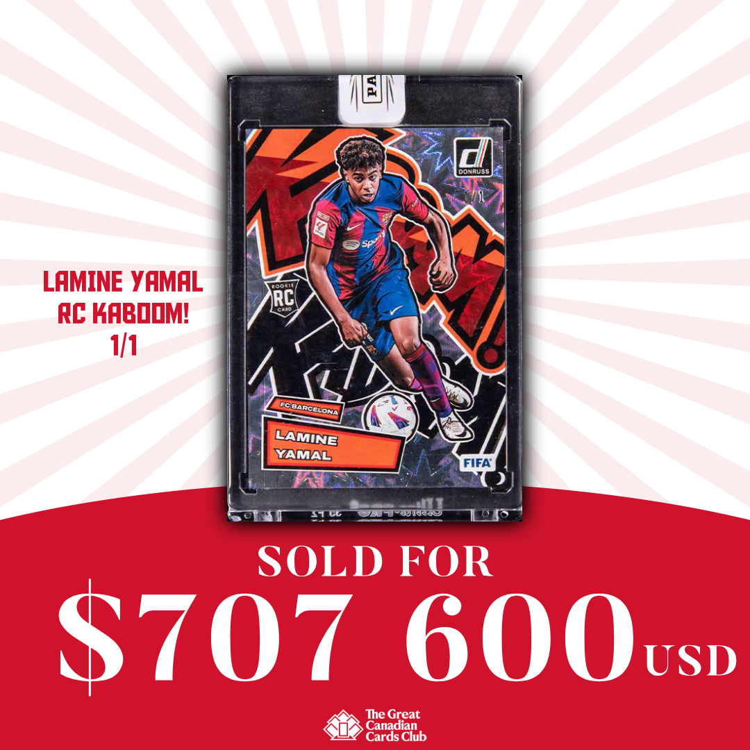 tgccc_official's tweet photo. 🚨 Lamine Yamal’s card market just reached another level

Following his historic World Cup victory with Spain, one of Yamal’s biggest rookie cards - the Kaboom 1/1 RC - sold for an incredible $707,600 USD

At just 19 years old, Yamal is already a World Cup champion and one of the most valuable young athletes in the entire card market.

The talent is undeniable, the global following is massive, and collectors are clearly betting that we’re watching the beginning of an all-time career.

Is Lamine Yamal the best long-term investment in soccer cards, or have prices already gone too far?

#LamineYamal #Kaboom #SoccerCards #WorldCup #SportsCards #TheHobby #CardCollectors