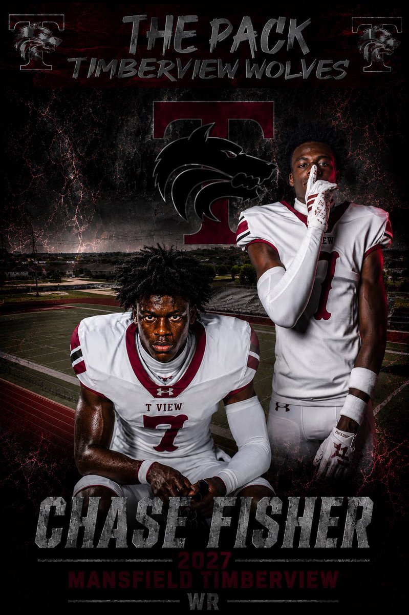 dfwskillz's tweet photo. 2027 WR Chase Fisher (@chasexfisher27) 6’2, 185 is a recent transfer from Mansfield High who brings a long, rangy frame and plenty of upside to the Mansfield Timberview offense. Fisher already has the look of a D1-level receiver with a frame that should continue to develop. Expect him to be a key weapon in Coach Coleman’s offense this season as he looks to make his mark with the Wolves.

@JColemanFB @Spencinoo @CoachLoy_ @ericstephens24 @CoachDTryon @TViewWolves @TViewAthletics