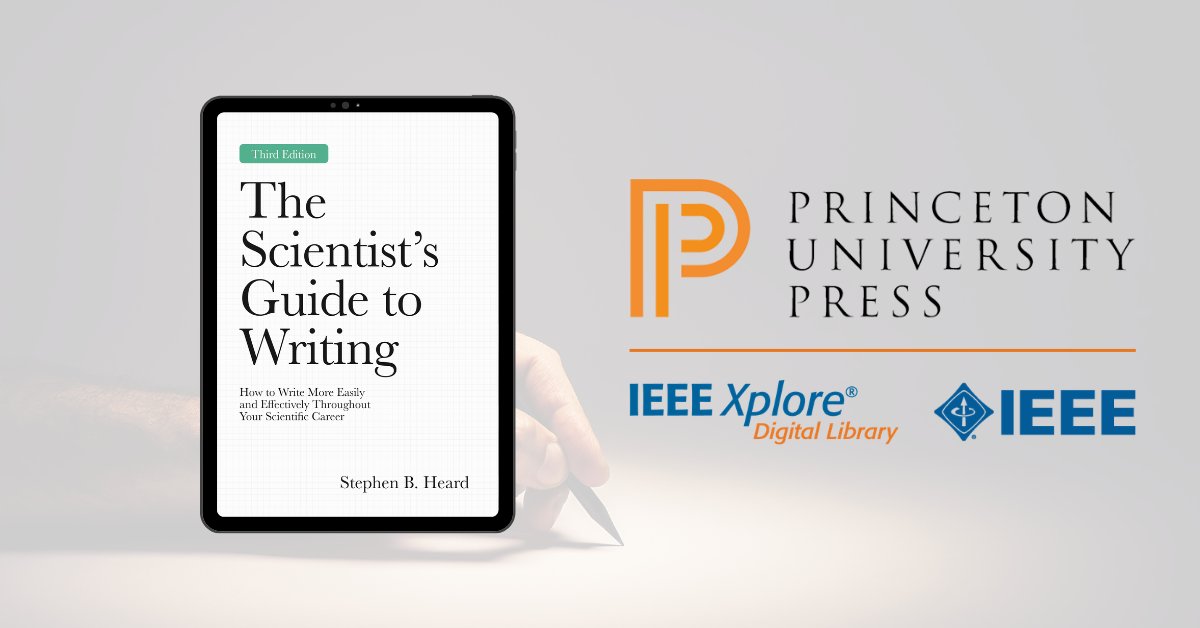 IEEEXplore's tweet photo. ๐ New from the 2026 @PrincetonUPress eBooks collection!
The Scientistโs Guide to Writing offers a practical roadmap for researchers who want their ideas to resonate.
๐ Read more: https://t.co/G6XuskmbXG
๐ป Subscription options: https://t.co/VZ0cZOUL9U
#IEEE #IEEEXplore https://t.co/PfPlzk7Mg2