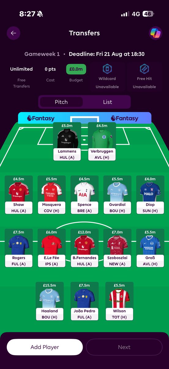 MUFCAAR0N's tweet photo. @Mark_FPL Planning on playing 442, really think spurs could have a surprise regeneration this season with the signings https://t.co/t6r9l7hup5