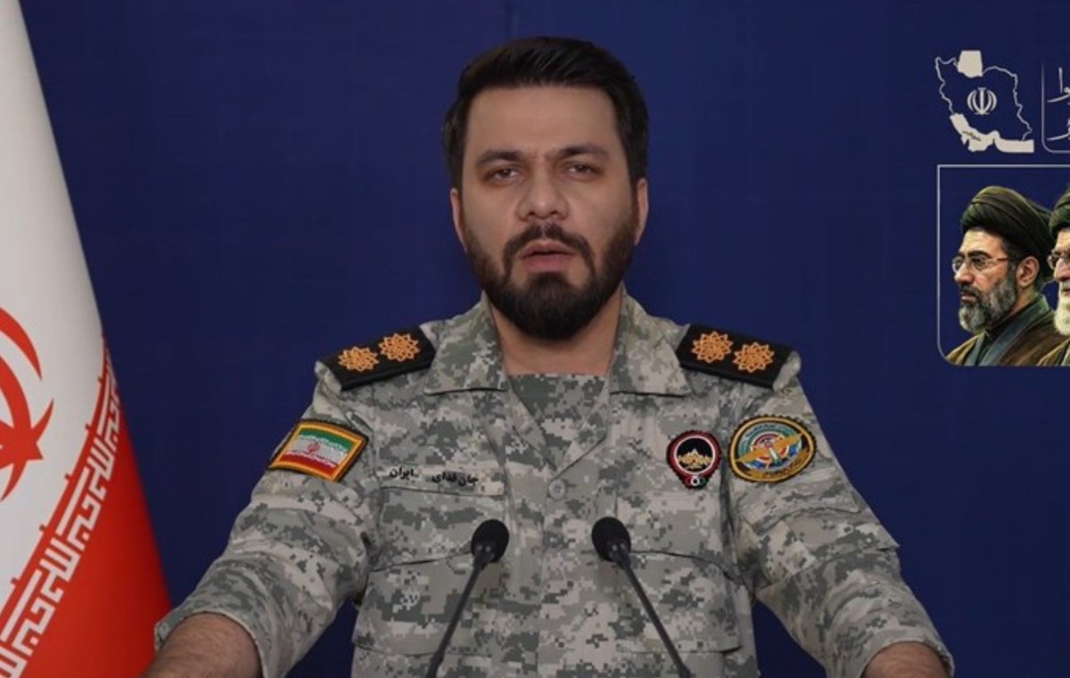 Currentreport1's tweet photo. JUST IN:

Iran's army says the US is trying to impose an illegal naval blockade by threatening Iranian commercial ships and oil tankers.

It warned any blockade would be considered an expansion of the war and would be met with a military response. https://t.co/pTBF3evrpt