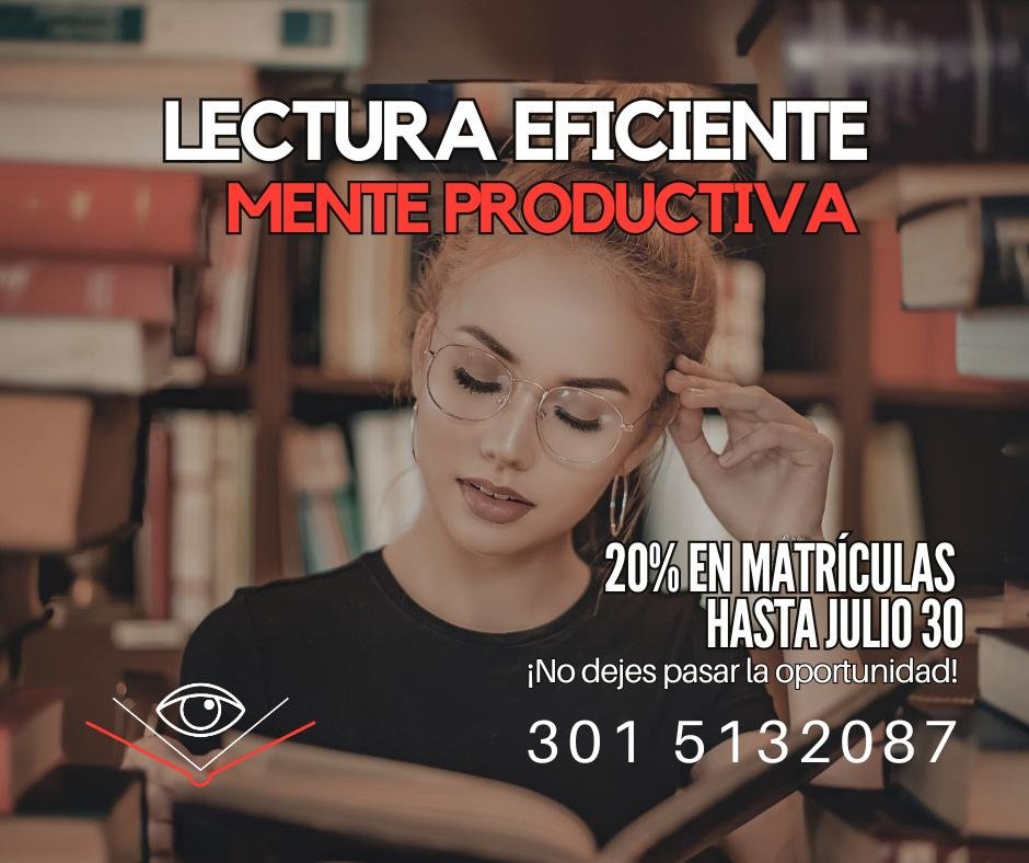 katiuska51's tweet photo. LECTURA EFICAZ
DESCUENTOS EN JULIO
Invierte en tu crecimiento académico y profesional.
En nuestro curso enseñamos técnicas para leer con mayor velocidad, comprensión y memoria.
Whatsapp:  301-5132087
https://t.co/zd0XFvslT0 https://t.co/KdmO1DhVvq