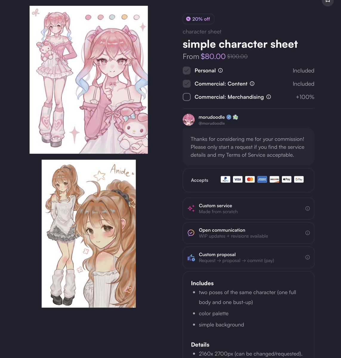 morudoodle's tweet photo. guys! there are only two slots left for a character sheet like these for just $80! (currently 20% off until the end of this month)🥹 feel free to check it out on my vgen if you're interested! :3 https://t.co/1TPS4yet3V