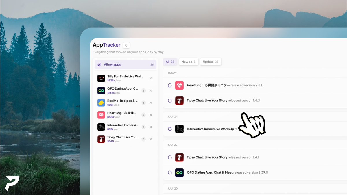 k2_build's tweet photo. IMAGINE getting a notification every time your COMPETITORS make a move

That’s exactly what’s possible with the app tracker on Peekly

Your competitor makes a single move and you’re instantly notified: new update, new feature, new ad, new paywall and pricing changes, growth and literally everything that happens on their end!!!!!!

Available on @peekly_app