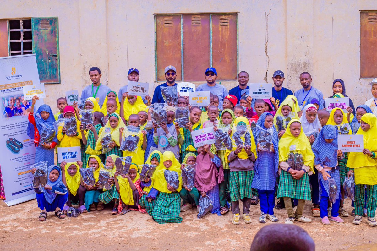 mr__prolifik__'s tweet photo. Three weeks ago, we took the first step towards a dream that felt almost impossible—but one we believe is worth pursuing.

Through @sole4hope we carried out the very first outreach of our One Million Shoes Project.

A pair of shoes may seem ordinary to many of us, but for countless children in government primary schools, Almajiri communities, IDP camps, and orphanages it’s so much more. It’s dignity. It’s protection. It’s confidence. It’s the simple joy of knowing someone cares.

Watching those smiles reminded us that real impact isn’t always measured by how much you give, but by the difference it makes in someone’s life.

This milestone wouldn’t have been possible without our incredible volunteers. Thank you for giving your time, your energy, and your hearts to this mission. Sole for Hope is stronger because of you.

This was just our first outreach. We still have a long journey ahead, but every great movement begins with a single step.

If this mission resonates with you, please help us amplify it by reposting this. One share could reach someone who believes, as we do, that no child should have to walk barefoot simply because they cannot afford a pair of shoes.

Learn more about our mission: https://t.co/vA2kfYbYZ7

Together, we can give hope—one pair of shoes, one child, one step at a time. ❤️

#SoleForHope #OneMillionShoesProject #HopeInEveryStep #EveryChildDeservesShoes