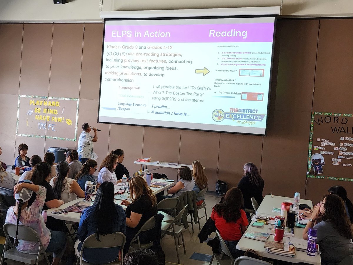 YsletaPreK's tweet photo. Our YPK team is strengthening our instructional practices by learning more about the English Language Proficiency Standards (ELPS)! 📚✨ Through collaboration and professional learning, we are building strategies to better support our English learners and help every student grow in language, confidence, and academic success.💡 Together, we are creating meaningful learning opportunities for all! 🙂 #YPK #ELPS #ProfessionalLearning #EveryStudentSucceeds @YsletaISD @PK8Academics