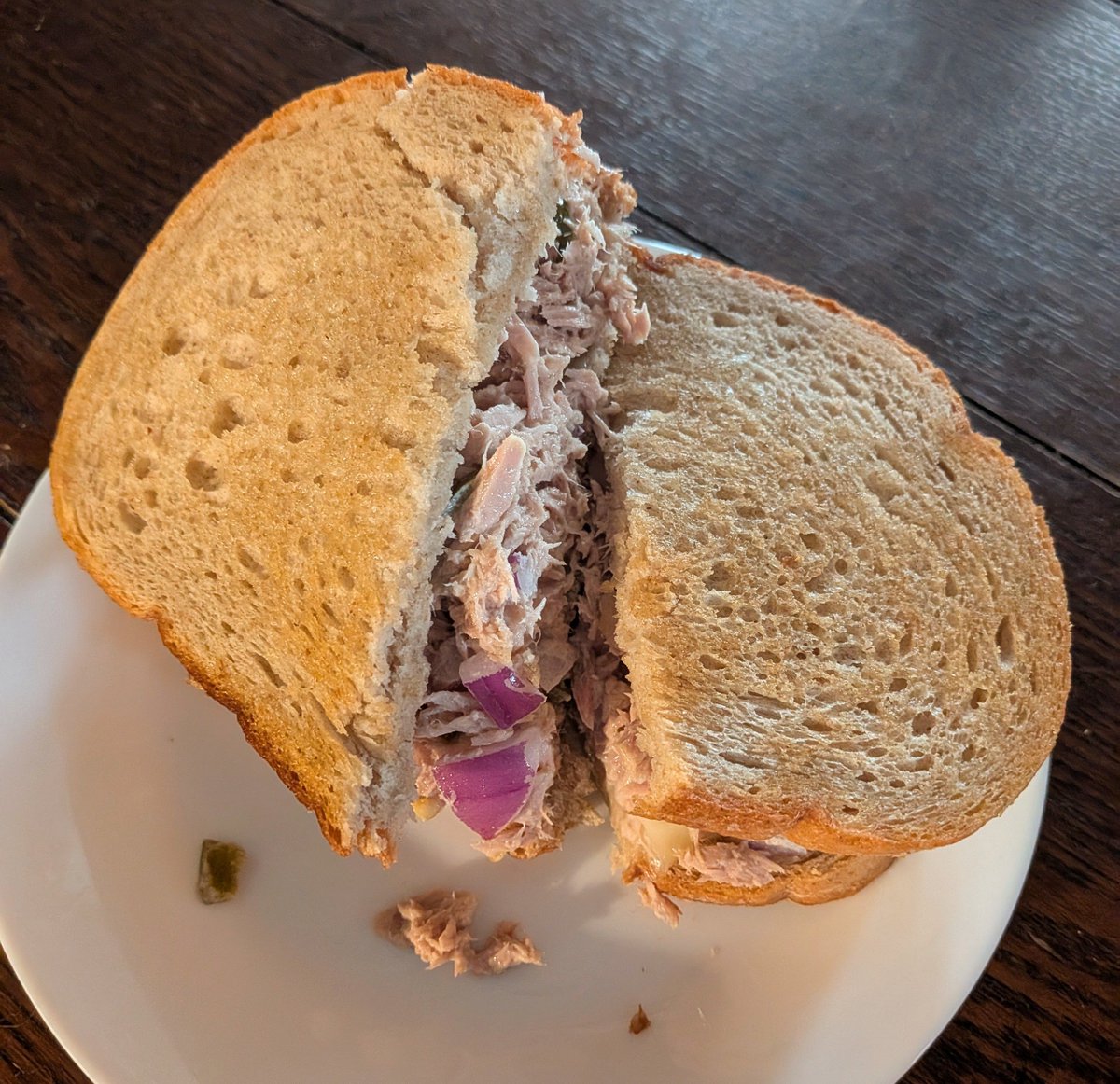 digitalf0rest's tweet photo. I LIED. I forgot to defrost chicken so tuna sandwich today instead https://t.co/4sOVPADwAg