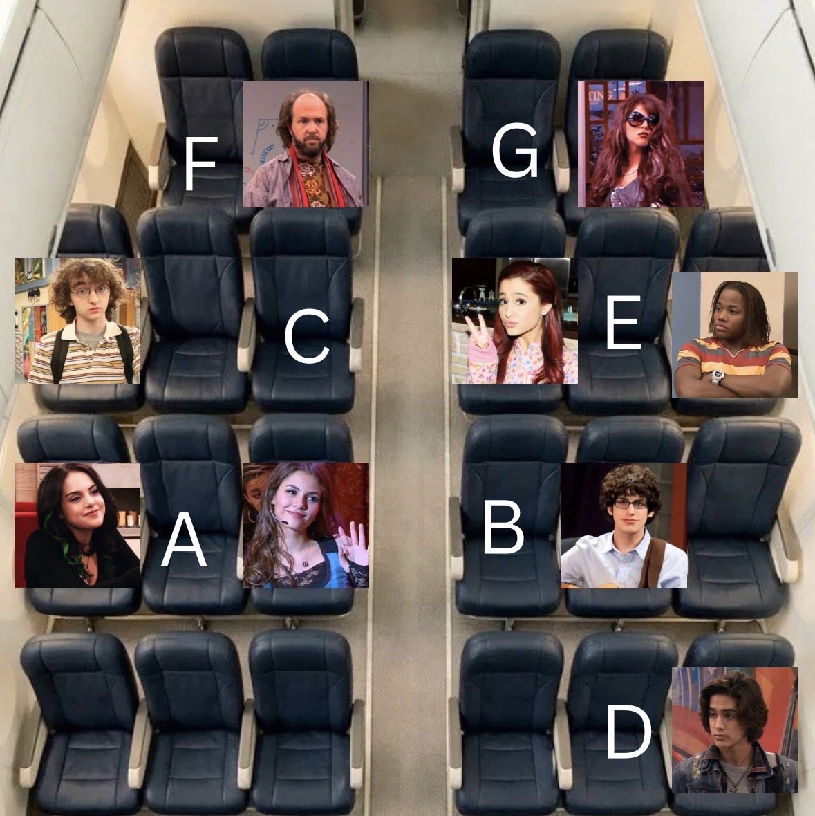 rosesnrem's tweet photo. you’re on a 10 hour flight with victorious, where are you sitting? https://t.co/DOgLaOvGFC