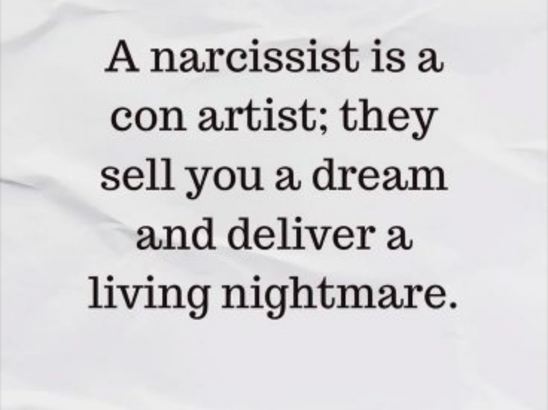 truthseeker3377's tweet photo. Narcissist are con artist https://t.co/pndbbGF0XC