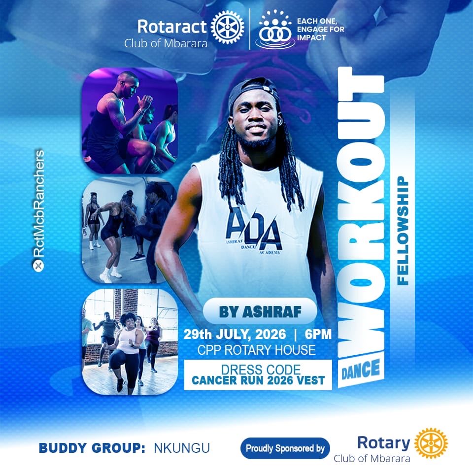 RctMcbRanchers's tweet photo. Sweat is greatness crying out.
WORKOUT + FELLOWSHIP + DANCE
This Wednesday 29th July, 6PM at CPP Rotary House, Kiyanja with Ashraf Dancer.
Dresscode: Cancer Run 2026 Vest
Buddy: NKUNGU
Come move, laugh & connect.
#RotaractMbarara #WorkoutAndDance https://t.co/049UBXtTSJ
