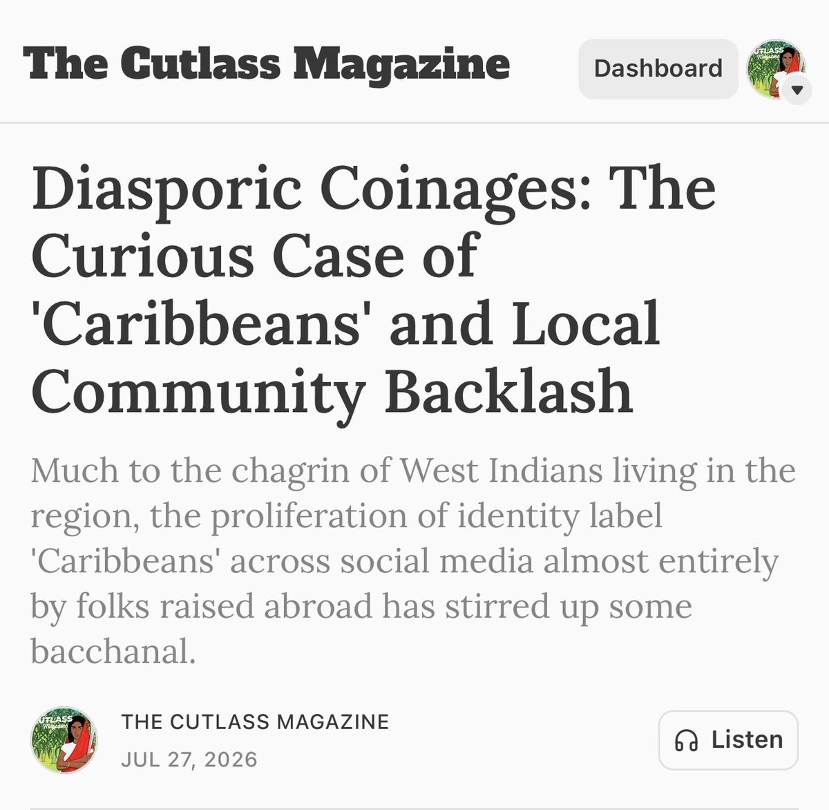 cutlassmagazine's tweet photo. How do you feel about the word ‘Caribbeans’? We share thoughts in our new article posted on the website. Link in our bio. https://t.co/2ijlGeYePT