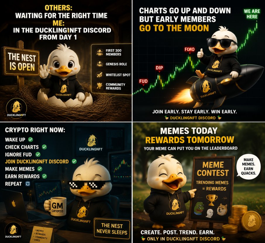 Duckling_nft's tweet photo. 🦆 Flock Spotlight

Great communities aren't built by one person.

They're built by creators who show up every day.

Huge shoutout to @Bhavinn07  for this awesome Duckling meme. 💛

Keep creating. You might be featured next. https://t.co/ovVwZjOjxo