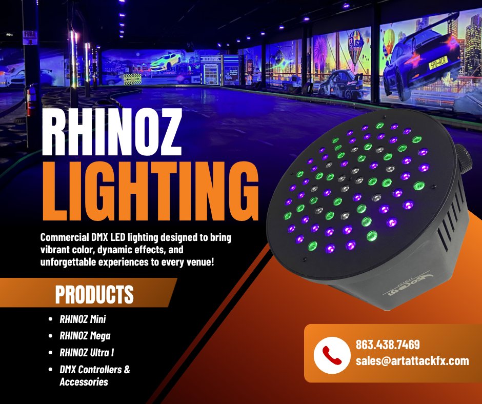 artattackfx's tweet photo. Great attractions deserve lighting that does more than illuminate the space. Whether you're creating a bold first impression or enhancing the guest experience, RHINOZ helps every detail stand out! #InspireBuildGrow #RHINOZ #ArtAttack #DMXLighting #LEDLighting #CommercialLighting https://t.co/ujyLSYzTT1